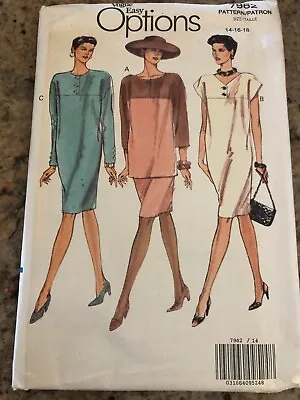 🌺 Vogue #7962 - Ladies Easy (3 Style) Dress-tunic-skirt Pattern 14-18 /20-24 Ff • $12.34