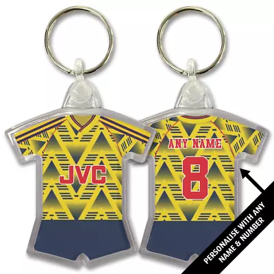 £3.99 • Buy Arsenal 1991 Retro Away Shirt Personalised Key Ring Keyring Add Any Name & No.