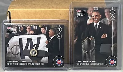 2016 TOPPS NOW #OS-43 #OS-45 CHICAGO CUBS BARACK OBAMA White House World Series • $59.99