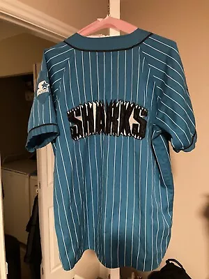 Vintage San Jose Sharks Baseball Pinstripe Starter Jersey Adult XL NHL Rare • $99.99