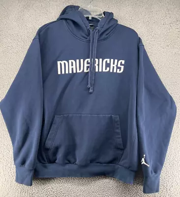 Dallas Mavericks Air Jordan Sweater Hoodie Mens M Blue NBA Logo • $34.98