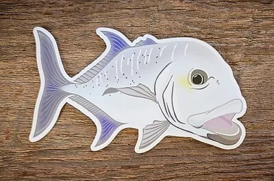 $4.95 • Buy Fishing Bumper Stickers GIANT TREVALLY 5  X 3  Decals Saltwater Fly Fishing 