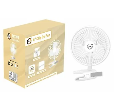 £11.25 • Buy Clip On Fan 6  2 Speeds Quiet Portable Air Cooling Small 6  Clip Fan