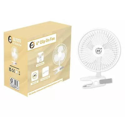 £11.25 • Buy Clip On Fan 6  2 Speeds Quiet Portable Air Cooling Small 6  Clip Fan