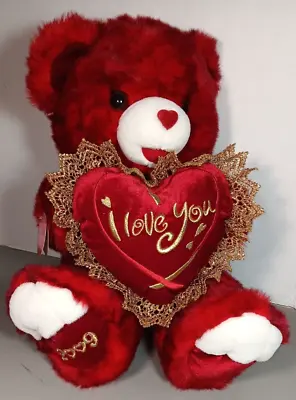 2009 DanDee Valentine’s Day Red Sweetheart  I Love You  Teddy Bear Plush • $17.50