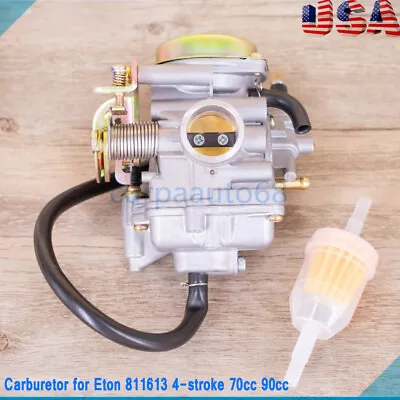 $40.99 • Buy Carburetor For Eton 811613 4-stroke TK E-TON Rover & Viper 70cc 90cc Fuel Filter