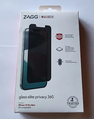 NEW ZAGG InvisibleShield Glass Elite Privacy 360 Apple IPhone 13 Pro Max -SEALED • $19.99