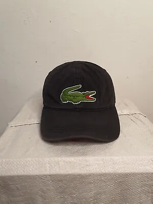 Lacoste Hat Cap Black Faded Embroidered One Size Fits All Crocodile • $25