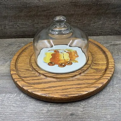 Vintage NativeWood Fruit Pattern Cheese Board & Cracker Platter Ozark Growth Oak • $18.37