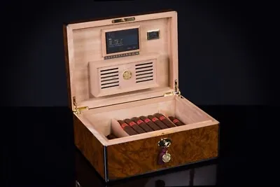 Famous Daniel Marshall Humidor For 100 Cigar In Precious Burl Model 30100 • $395