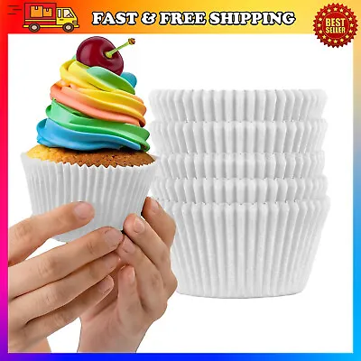 100Pcs Jumbo Muffin Liners White Extra Large Chocolate Cupcake Baking Paper Cups • $20.10