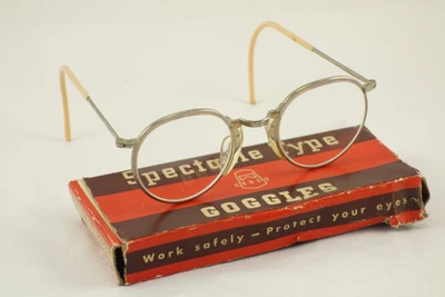 $19.99 • Buy Vintage CESCO Spectacle Type Safety Goggle Bridge-20 Lens 6C Super Style 674