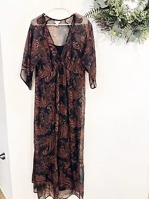 Motherhood Maternity Floral Maxi Dress Floral Print Womens Xl Blue Bohemian Long • $17.60