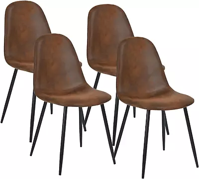 Leather Dining Chair Set Of 4 With PU Upholstered Cushion • $257.99