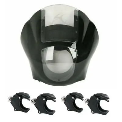 Front Headlight Quarter Fairing 49mm Clamps Fit For Harley Dyna LowRider Fat Bob • $126.80