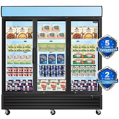 Commercial Glass 3 Swing Doors Freezer Merchandiser Frozen Display 70 Cu.ft • $3499.99