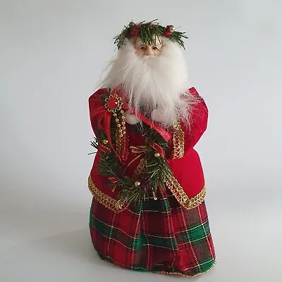 Father Christmas Figure Santa Clause Decoration Vintage Traditional Tartan  • £10