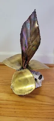 Calla Lily Iron METAL Sculpture Brutalist Art Nouveau FLOWER. Signed Yano • $95