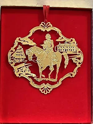 Mount Vernon 1992 Christmas Ornament George Washington Horseback 24Kt Gold Fin. • $20.99