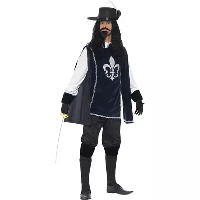 Smiffys Musketeer Male Costume With Top Hat Navy (Size L) • $45.30