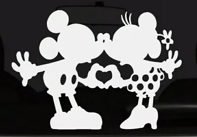 Mickey And Minnie Mouse Heart Hands Nose Kissing Vinyl Decal Sticker 4 Inch • $3