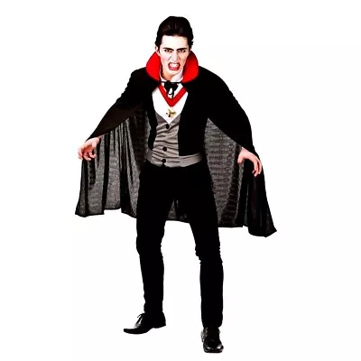 Adult Classic BLOODTHIRSTY VAMPIRE Halloween Dracula Fancy Dress Costume Mens • £24.95