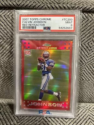 2007 Topps CHROME CALVIN JOHNSON RED Refractor 112/139 Rookie LIONS • $899.99