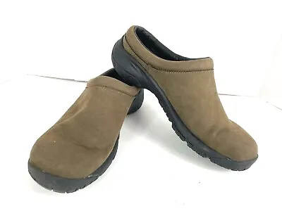 Merrell Encore Nova 2 Women Shoes Brown 7.5 M Leather Slate Slipon Clogs Mules • $34.82