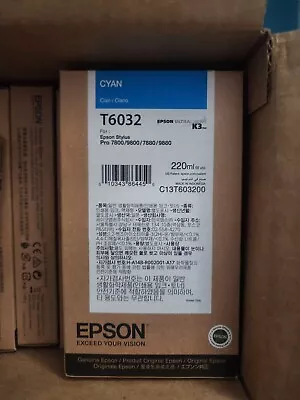 Epson Ink T6032 Cyan 220ML  • $100