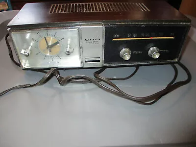 Vintage Lloyd's Solid State 2 Speaker Alarm Clock Radio Model 9J45G-37A Japan • $22.94