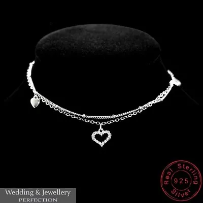 Genuine 925 Sterling Silver Ankle Bracelet Women Anklet Foot Jewelry Chain Beach • £7.99