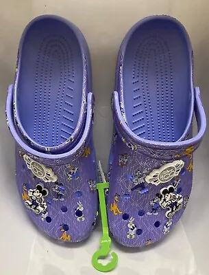 BNWT Disney Parks Disney100 Mickey And Friends 2023 Crocs Sz M12 Clogs Purple • $64.95