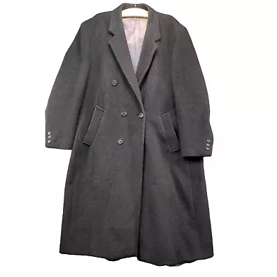 Egon Von Furstenberg Men's Cashmere Blend Coat Gray 50x49 Actual Double Breasted • $30