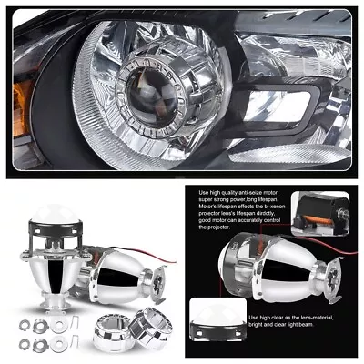 2X 2inch Mini HID Bi-xenon Projector Lens Headlight W/ Shroud Hi-Lo Retrofit LHD • $46.87