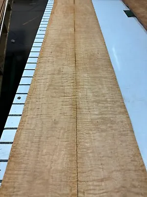 Curly Maple Raw Wood Veneer 2 Sheets 103'' X 6'' 235G • $24.99