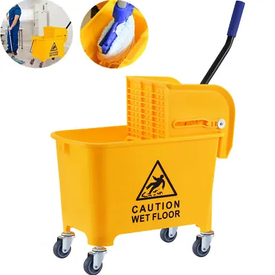 5 Gallon Mini Press Mop Bucket With Wringer Cleaning Rolling Cart 20 Quart • $43.79