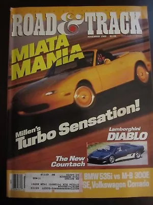 Road & Track Magazine November 1989 Mazda Miata Mania Turbo Sensation (X) Z9 AK • $5.99