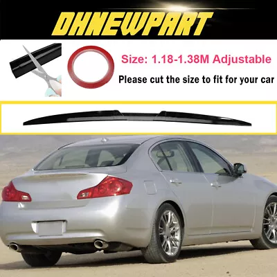 Black For Infiniti G35 G37 Sedan Rear Trunk Tail Spoiler Wing Lip PU W/ Adhesive • $36.95