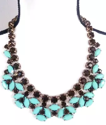 J.Crew Mosiac Mint Stone Statement Necklace Mint Coffee With Dust Bag Pre-Owned • $59