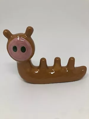 Vintage Art Pottery Inch Worm Caterpillar Ring Holder Figurine Insect Bug Kitsch • $14.95