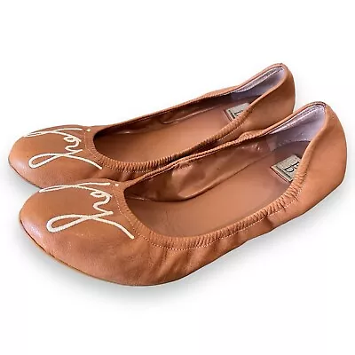 Ellen Degeneres Brown Leather Flats Size 11 • $25