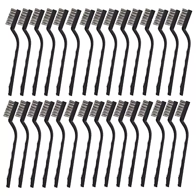 30PCS Mini Wire Brush Stainless Steel BrushCurved Handle Masonry Brush Wire Bri • $19.99