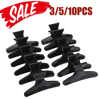 10/5/3 Pack Butterfly HAIR CLIPS Salon Hairdresser Clamps Claw Grip Black 8cm • £4.49