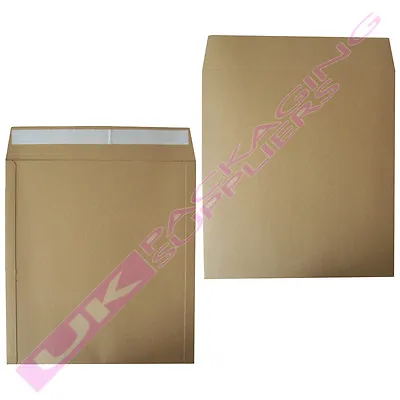 75 X LARGE BROWN 12  RECORD VINYL SELF SEAL BOARD MAILERS + FREE FRAGILE LABELS • £39