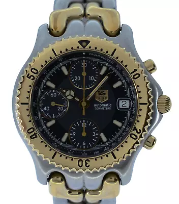 Tag Heuer Men's Link SEL 39mm Two Tone Automatic Chronograph Watch CG2121-R0! • $1349.95