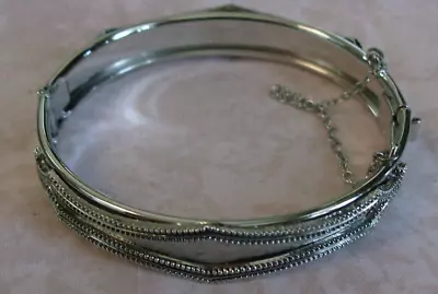 Vintage Whiting & Davis Silver Tone Hinged Bracelet • $5.50