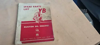 Ruston Oil Engine Yb Spare Parts Manual Catalogue Stationary Engine • $10