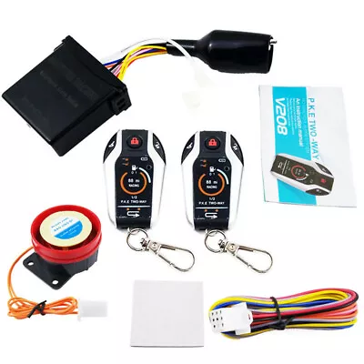 Two Way Motorcycle Alarm Anti Theft Remote Engine Start Alarms Security System  • $46.45