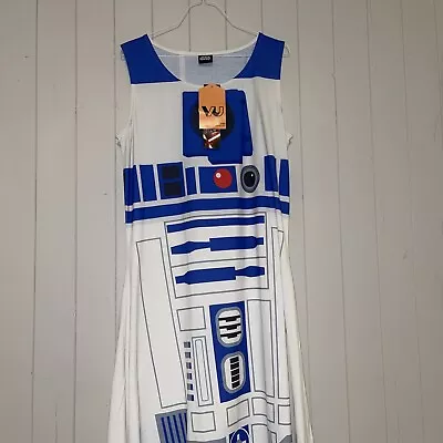 Star Wars R2D2 Costume Dress Women's Ladies Cosplay Droid White Clothing • $40