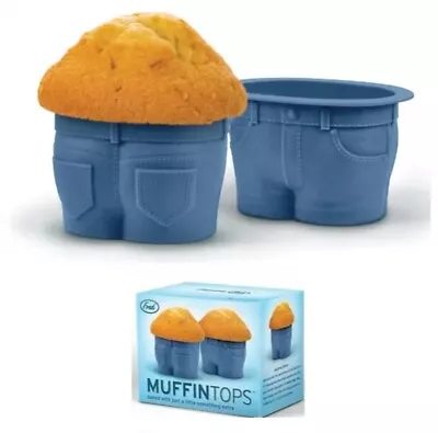 Set Of 4 Silicone Muffin Top Novelty Cupcake Moulds Jeans Shaped Bun Baking Cups • $5